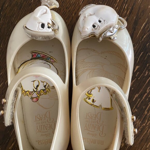 Mini Melissa Shoes Disney Beauty and the Beast Ballet Flats Mary Jane Size 6 - Picture 3 of 7